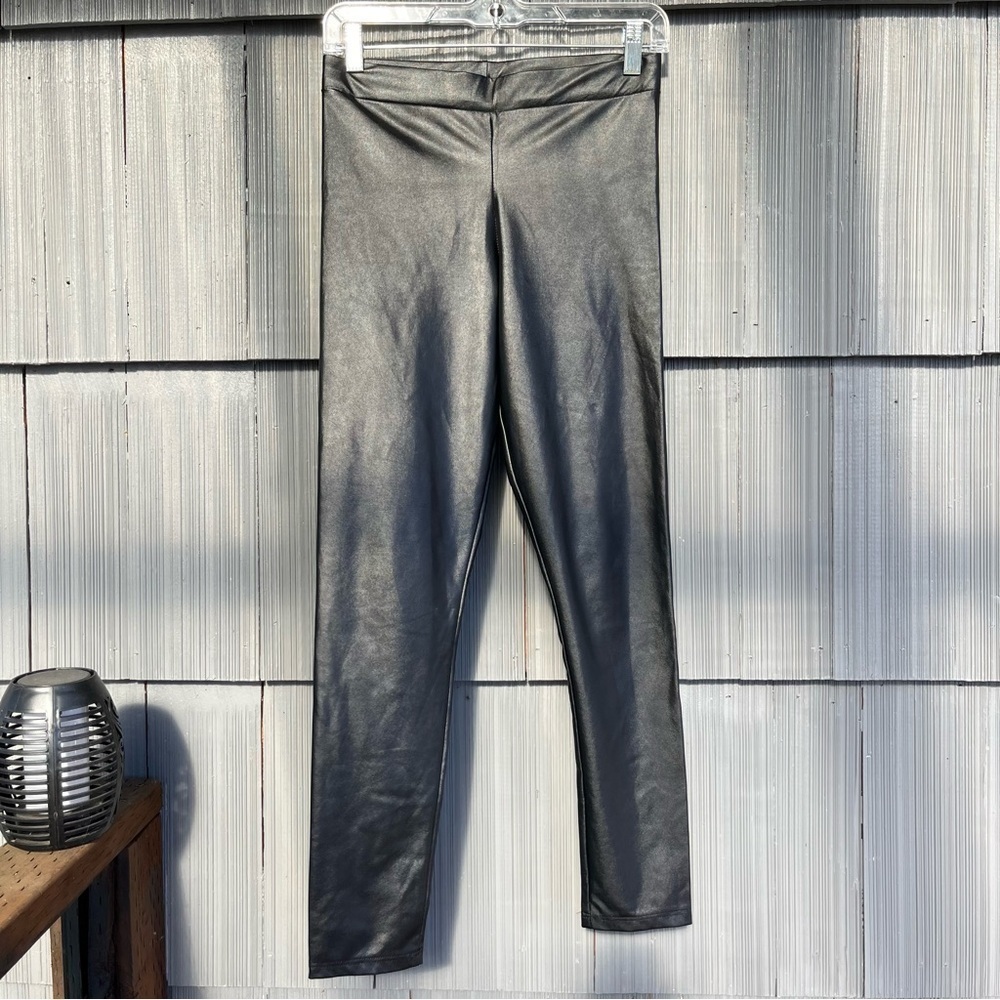 NWOT Topshop Black Faux Leather Leggings 4